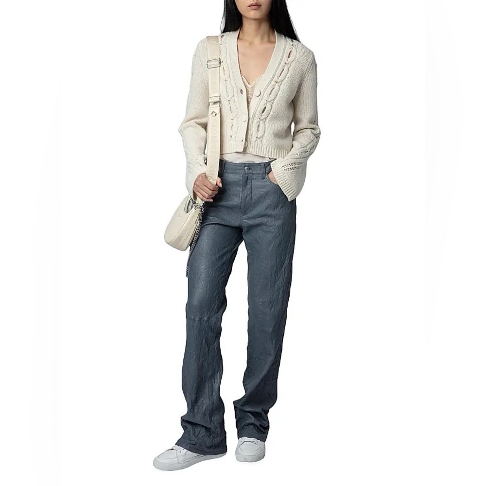 Zadig & Voltaire Barley Wool Cardigan in Ecru 25124